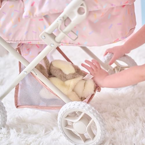 Teamson Kids Puppenwagen 2-in-1 Klassiker in Beige mit Zubehör, wandelbarer Puppenbuggy für fantasievolle Rollenspiele drinnen – Bild 8