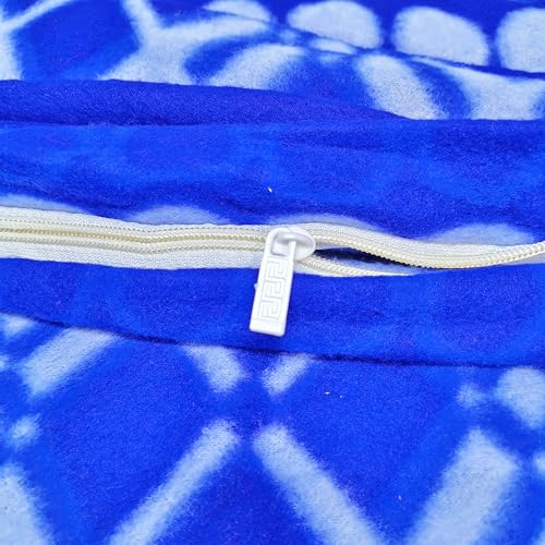 Image of Winter Soft Single Bed Warm Woollen Blend Fleece Duvet Cover | Blanket Cover | Quilt Cover | Razai Cover with Zipper, Woolen Fabric Size- 90 x 60 in, Color- Blue, Single Bed