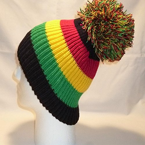 Luxury Fleece Lined Bobble Hat/Beanie/Pom Pom Warm Winter Mens Womens Boys Girls Bobble Hats Bright Stripey For Fashion Running Skiing Football Rugby Golf Walking And Hiking