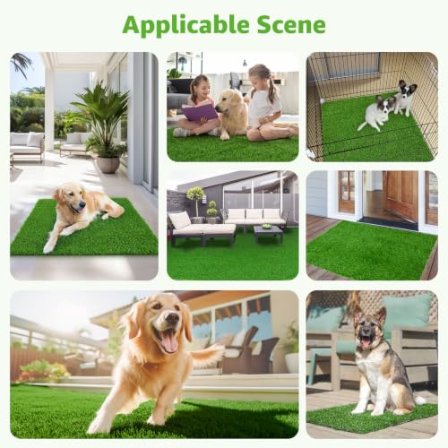 Image of Artificial Dog Grass Pad 2 Pack,20 inchx 25 inch Replacement Fake Grass Turf Mat | Easy to Clean, with Drainage, Reusable, Realistic, Fake Grass Mat, for Apartment, Balcony, Outddor Use