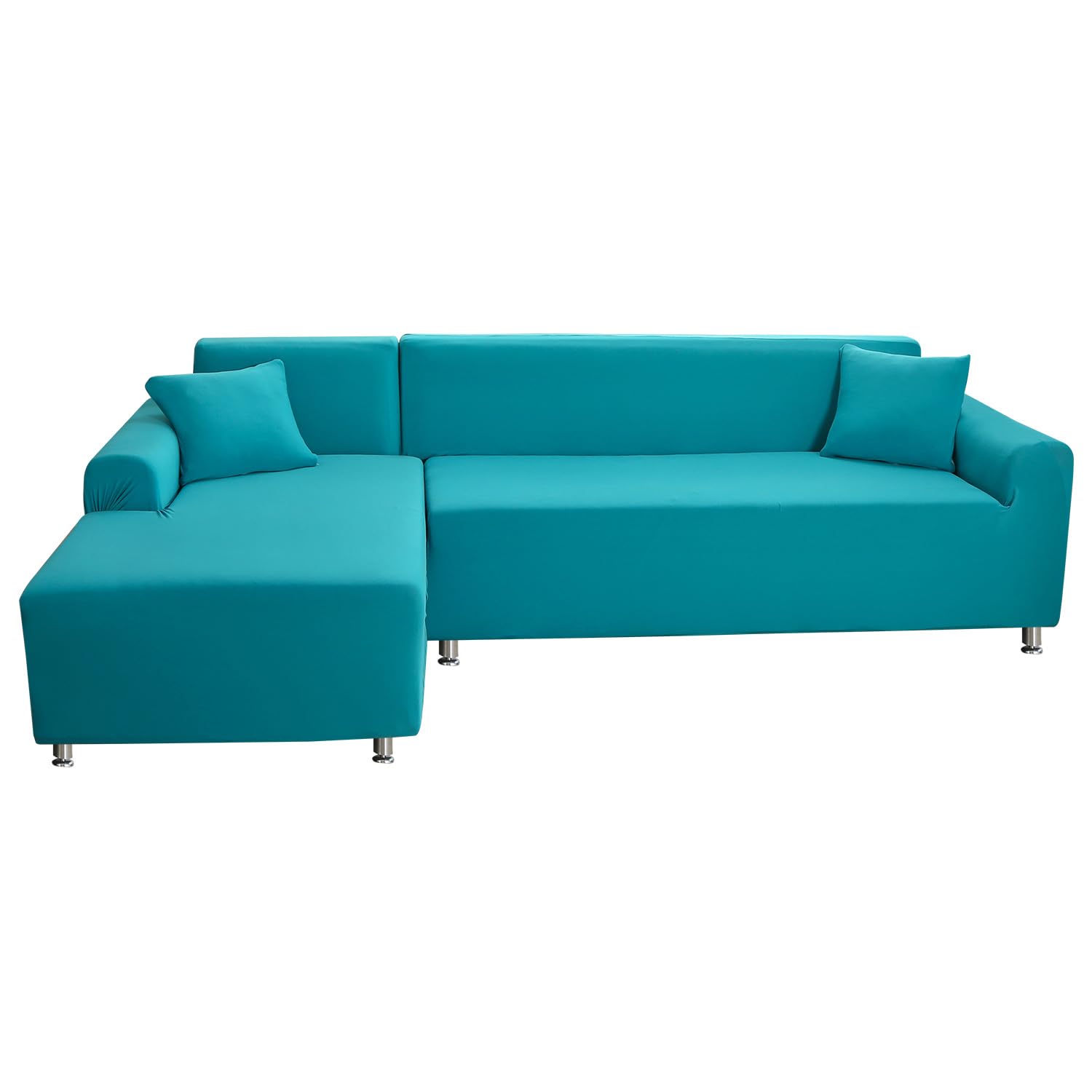Mingfuxin Sectional Couch Covers, Stretch Sofa Slipcovers L Shaped Anti Slip Corner Sofa Cover Chaise Lounge Protector with 2 PCS Pillow Covers for 3 Seaters + 3 Seaters L-Type Sectional Sofa Couch â image 1