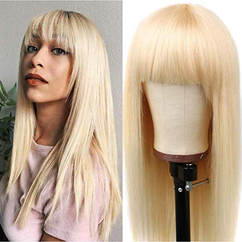T1B/6P6 Ombre Hair Extensions Clip in Human Hair Highlighted Bleach Blonde 70g 9Pcs Short Thick End Clip in Hair Extensions Human Hair (613 wig, 10)
