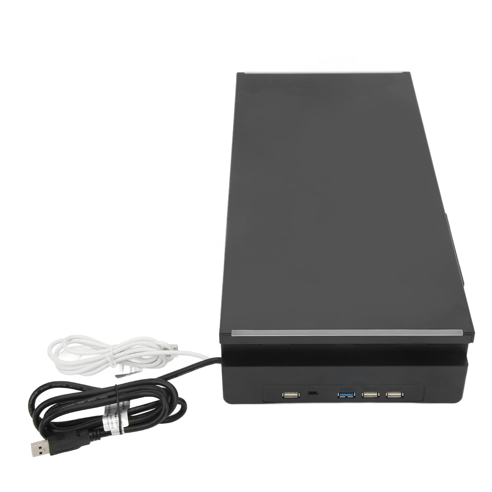 Supporto per Monitor per Computer, Supporto per Monitor Regolabile in Altezza a 3 Livelli, Organizer da Scrivania Pieghevole con Cassetto Portaoggetti Supporto per Telefono per