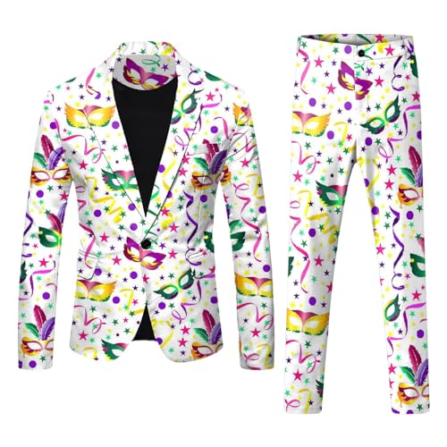 Veste et pantalon imprimés homme pour briller au carnaval et fêtes
