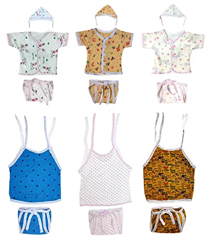 Image of TANGY Adorable Newborn Dress with Built-in Mittens for Extra Warmth and Style Top Set (Pack of 3)