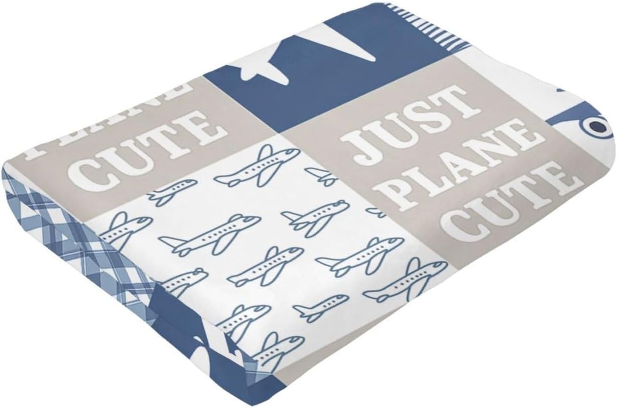 Airplane Blanket Super Soft Warm Fluffy Fleece Flannel Just Plane Cute Throw Blanket Cozy Fuzzy Plush Stuff Bedding Blankets Gifts for Women Kids Boys Girls Adults 50"X40" - Image 7