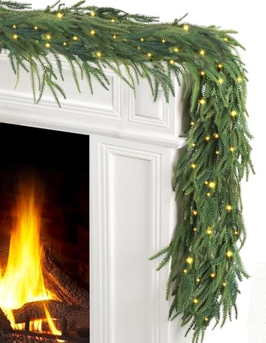 JOJOLEE 9FT Artificial Norfolk Pine Garlands,...