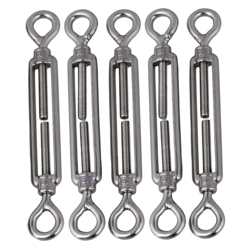 5Pcs Tensores para cable tipo Ojal M6 de acero inoxidable 304 estilo europeo ajustable para cable de alambre miniatura 1