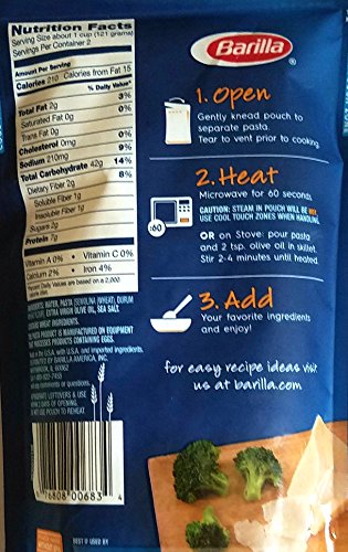 Barilla Fully Cooked Ready Pasta, Variety 4 Pack: 1 Pouch Each Of Rotini, Penne, Elbows, Gemelli (8.5 Ounces Each Pouch) #TOP4