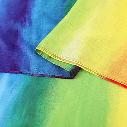 BlueSkyDeer womens Shawl Lightweight Rainbow Colors Fashion Scarves Sunscreen, Multicolor, Large3