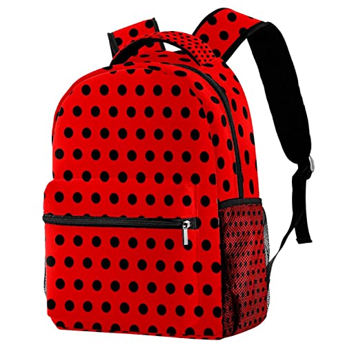 Sac à dos de voyage ergonomique Leisure Campus rouge à pois pour éviter le mal de dos