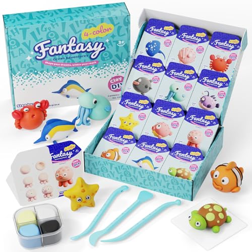 Air Dry Modeling Clay for Kids - Ocean Adventure, 12