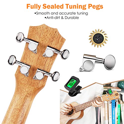 Vangoa Ukulele Soprano Mahogany 21 Inch Professional Acoustic Ukelele Four String Wooden Hawaiian Uke Beginner Kit For Kids Students Starter Kit thumb #1