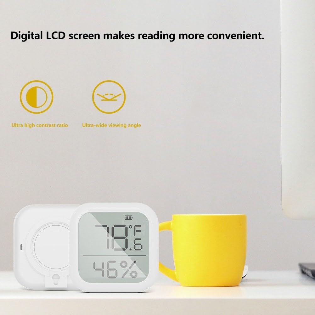 Sensore di temperatura digitale WiFi per controllo app tuya digitale | Schermo LCD, sincronizzazione automatica, WiFi, per app tuya, due dispositivi nel set