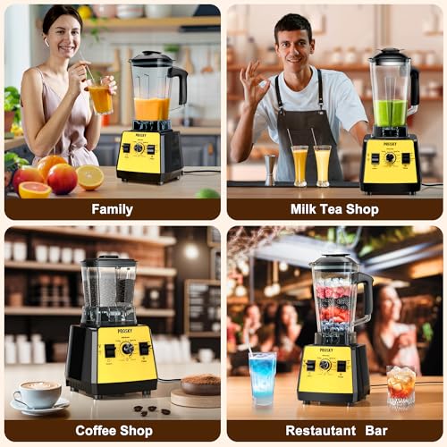 Image of Blenders for Kitchen, Smoothie Blender, 2400W /1000W Prasky Blender & Grinder Combo, 25,000 RPM High Speed, 68oz BPA-Free Food Processor, Countertop Blender for Smoothies, Shakes & Food (Yellow, 2L)