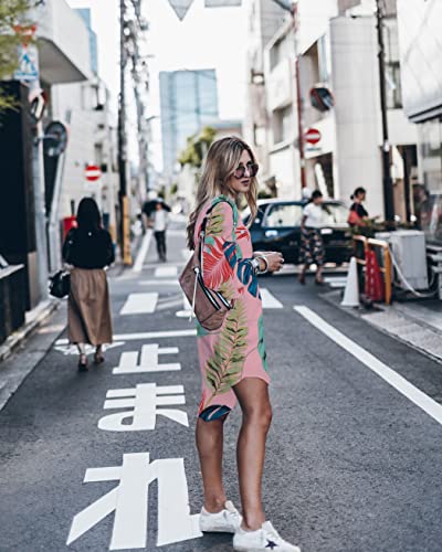 Image of Women's Swimsuit Cover up,Silky Button Down Shirt Midi Dress Kimono,Summer Bathing Suit Beach Coverups for Women (CP-Aline)