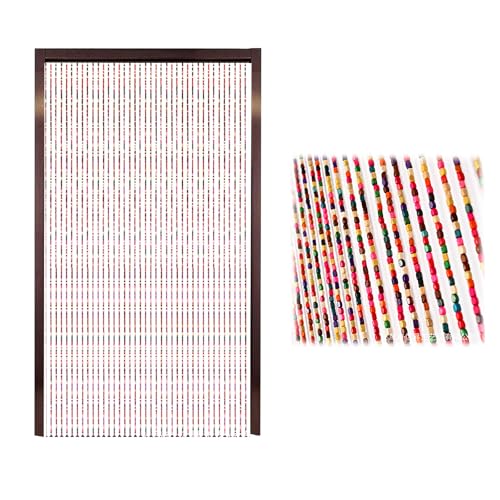 Mocoli Cortina De Cuentas para Puerta De BalcóN, 90x195 Cm Cortina De Cuentas ProteccióN contra Insectos 41 Hebras Cortina De Cuentas Cortina De Bambú Bohemio ArtesaníA para Ventana Entrada BañO