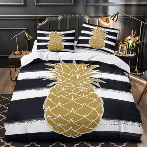 Housse de couette 3D mosaïque dorée 200x200cm géométrique