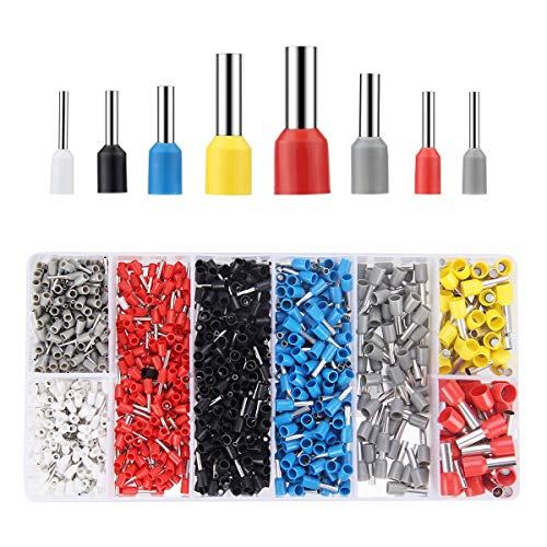 Preciva 1200pcs Connettori Elettrici,0,5 ~10 mm²Multi Size puntalino per crimpare,Puntalini per connettori per crimpare,Wire Connettore Crimp Terminal