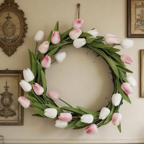 Couronnes porte d'entrée en fleurs et verdure déco rustique - 4