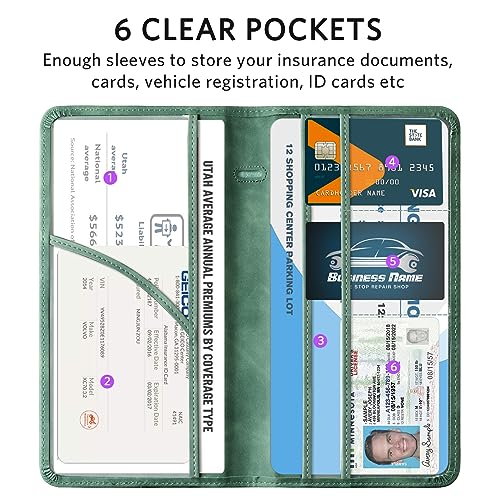 Image of CoBak Car Registration and Insurance Holder | Vehicle Glove Box Organizer, Auto Truck Compartment Document Case with Magnetic Closure for Insurance & Driver License
