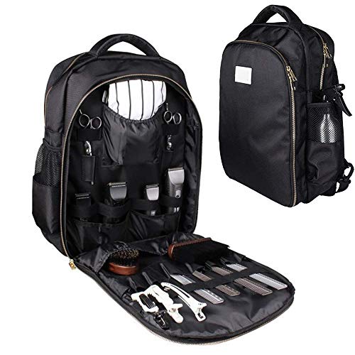 Preisvergleich Produktbild HSDCK Tragbare Barber Rucksack - Multifunktionsfriseurwerkzeug Rucksack - wasserdicht Verfassungs-Werkzeug-Speicher-Beutel mit Sicherheits-Reißverschluss,Schwarz