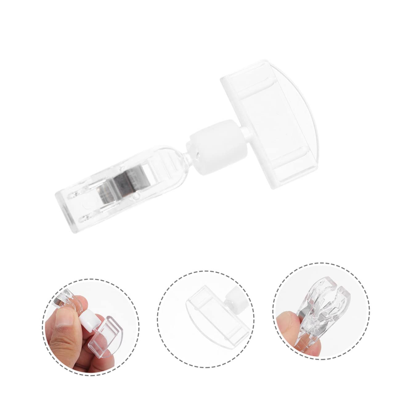 ARTIBETTER 100 Stck. Preisschildhalter Clip Set Transparente Werbeclips für Etiketten Preisschilder und Anzeigen Geschäften Supermärkten und
