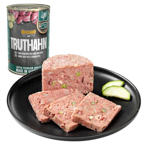 Belcando Super Premium Dose [6x400g Truthahn mit Reis & Zucchini] | Nassfutter für Hunde | Feuchtfutter Dose | Alleinfutter für Hunde Aller Rassen