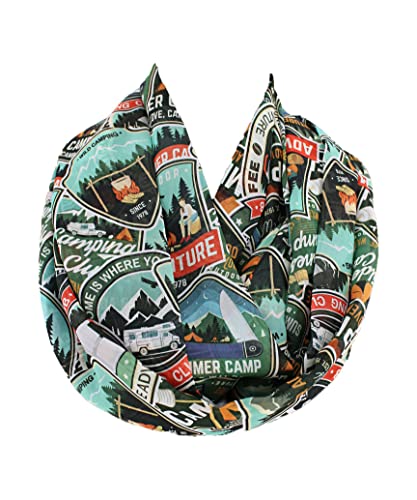 Etwoa's Camping Design Infinity Scarf Circle Scarf Loop Scarf