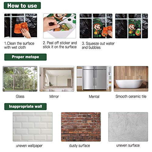 image for Garma 10 Sheet St Patrick's Day Window Decorations 141 PCS Window Deca