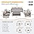 Amopatio Aluminum Patio Furniture Set, 8 Pieces Modern Metal Outdoor Furniture, Faux Wood Grain Finish Frame Patio Sofa Sets with 6" Cushion for Backyard, Beige (Included Waterproof Covers)