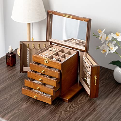 Coffret à bijoux d'exception en bois noble avec miroir intégré et finitions soignées