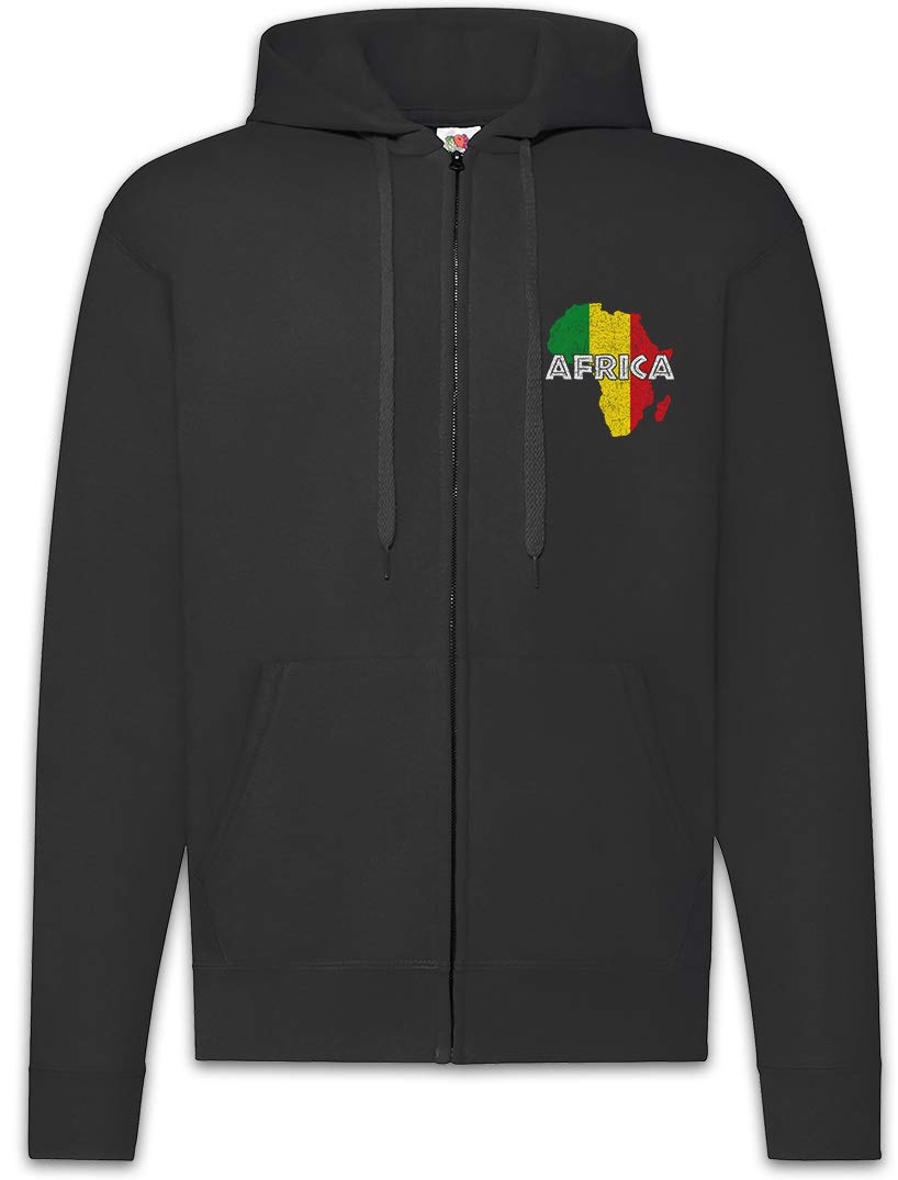 Urban Backwoods Rasta Africa Felpa da Uomo con Cappuccio Zip Hoodie Zipper