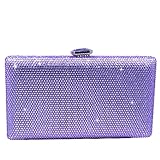 Boutique De FGG Lilac Crystal Evening Bags for Women Formal Party Box Clutch Wedding Rhinestone Handbags Bridal Clutch Purse,Mini