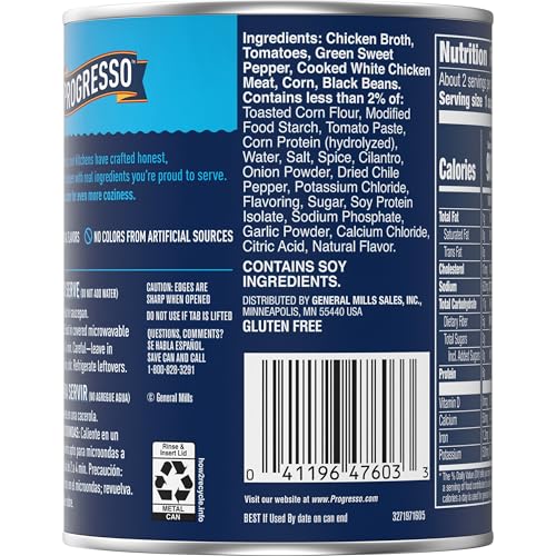 Image of Progresso Traditional, Chicken Tortilla Canned Soup, Gluten Free, 18.5 oz. (Pack of 12)