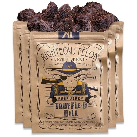 Righteous Felon Craft Jerky Snack, Truffle-O-Bill Beef Jerky, Made in America, 2 Ounce (Pack of 8) Cover