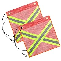 Rote Fahne Überlänge Hochsichtbar Reflektierend Warnfahne Rote für Transport mit Gummisei