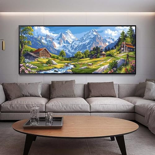 Diamond painting adulte grand format forêt XXL 250x90cm broderie diamant complet paysage