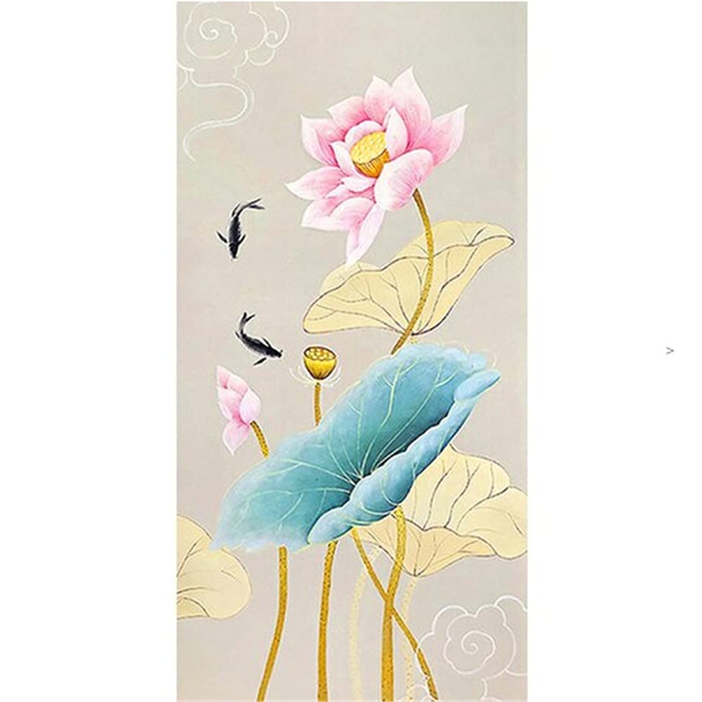 Diamond painting lotus grand format kit complet peinture strass