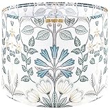 Printing Big Floral Drum Lamp Shade Medium Table Lampshade,13' Top x 13' Bottom x 10' High(Spider), Ideal for Livingroom,Bedroom,Floor Lamps,Modern Linen Lamps Shades Decor,Assembly Required, By GO&SO