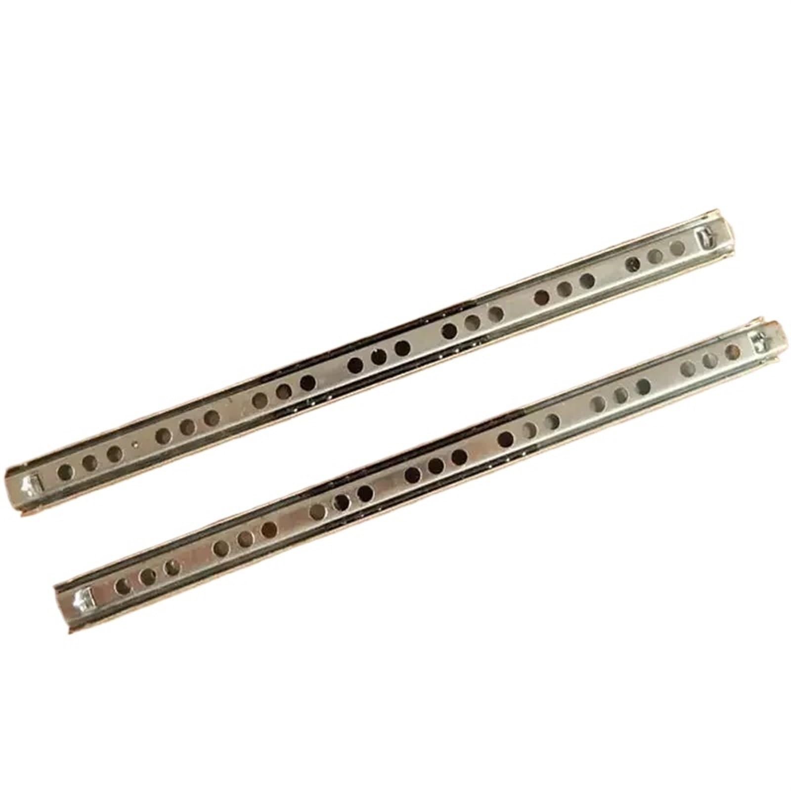 Guías para cajones, Rodamiento de bolas acero plateado, dos secciones, 17 mm ancho, paquete 2(406mm)