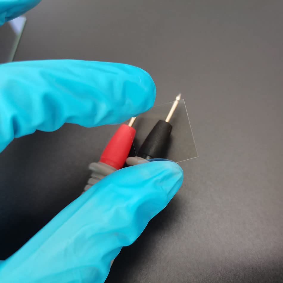 Image of ITO Coated Conductive Glass Cover Slides superconducting Low Resistance < 10 ohm /sq (20mmx20mm, 80 Pcs)