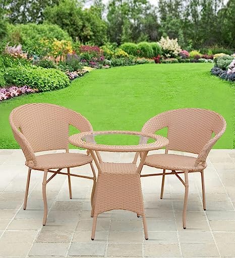 Lotey Rattan & Wicker Garden Patio Seating Chair And Table Set, O...