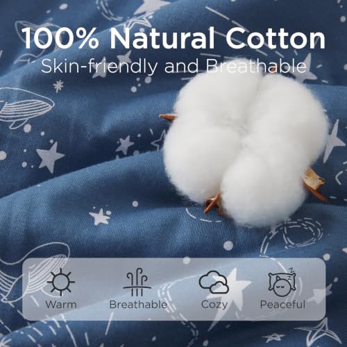 Image of Duomiaomiao 2.5 TOG Baby Sleep Sack 100% Cotton Winter Long Sleeve Baby Wearable Blanket, Super Warm Quilted Comfy Toddler Sleeping Sack