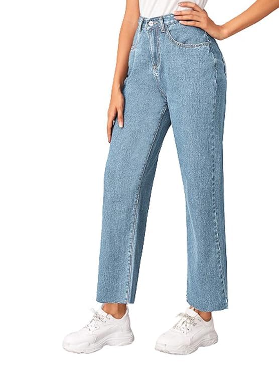 Image of Straight-fit Jeans for Women are a Versatile, Timeless Denim Style That Offers a Relaxed, consistent Width from The Hip to The Ankle.