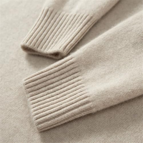 Men Solid High Collar Sweater Cashmere Thicken Sweater Casual Long Sleeve Pullover Soft Warm Knitted Pullover3