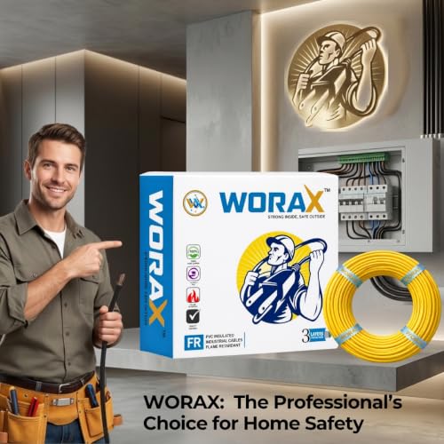Image of WORAX 1.5 Sq mm Single Core Multi-Strand Yellow Wire (90 Metres) | CCA Switch Loop Conductor | PVC Insulated Flexible Electric Cable