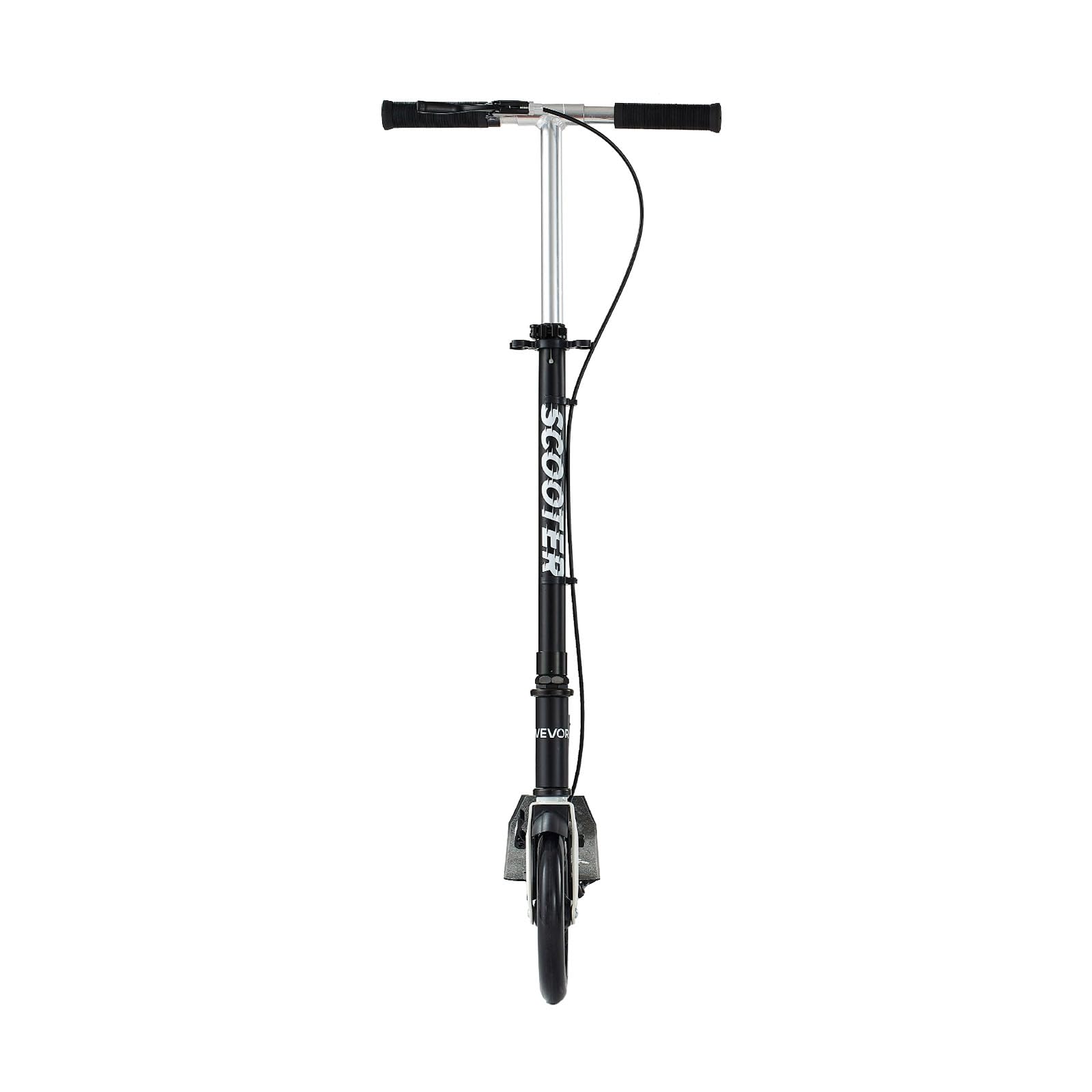 VEVOR Trottinette pour Enfants 8 Ans et Plus, Ados et Adultes, patinette à 2 Roues, Guidon réglable en Hauteur, Plateau antidérapant, Pliable et légère pour garçons et Filles à 100 kg, Noir et Argent