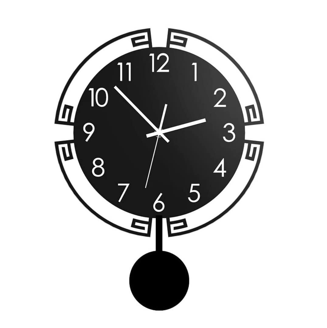 MYUYEE Farmhouse Vintage Clock Rotatable Big Mute 3D Digital Modern Design Acrylic Watch Home Black Quartz for Bedroom Office,Svart-40x54cm (Svart-40x54cm)