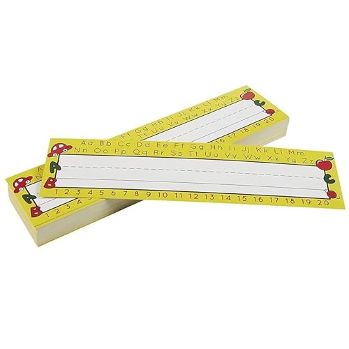 Juvale 72 Pack Name Plates for Desks, Name Tags for Classroom with Alphabet and Line Strips, School Supplies for Teachers, 11.5 x 3 in